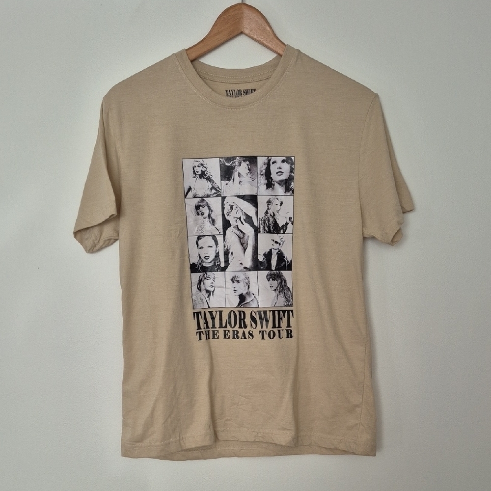Taylor Swift Eras Tour 2023-2024 Beige Graphic Tee Size Medium